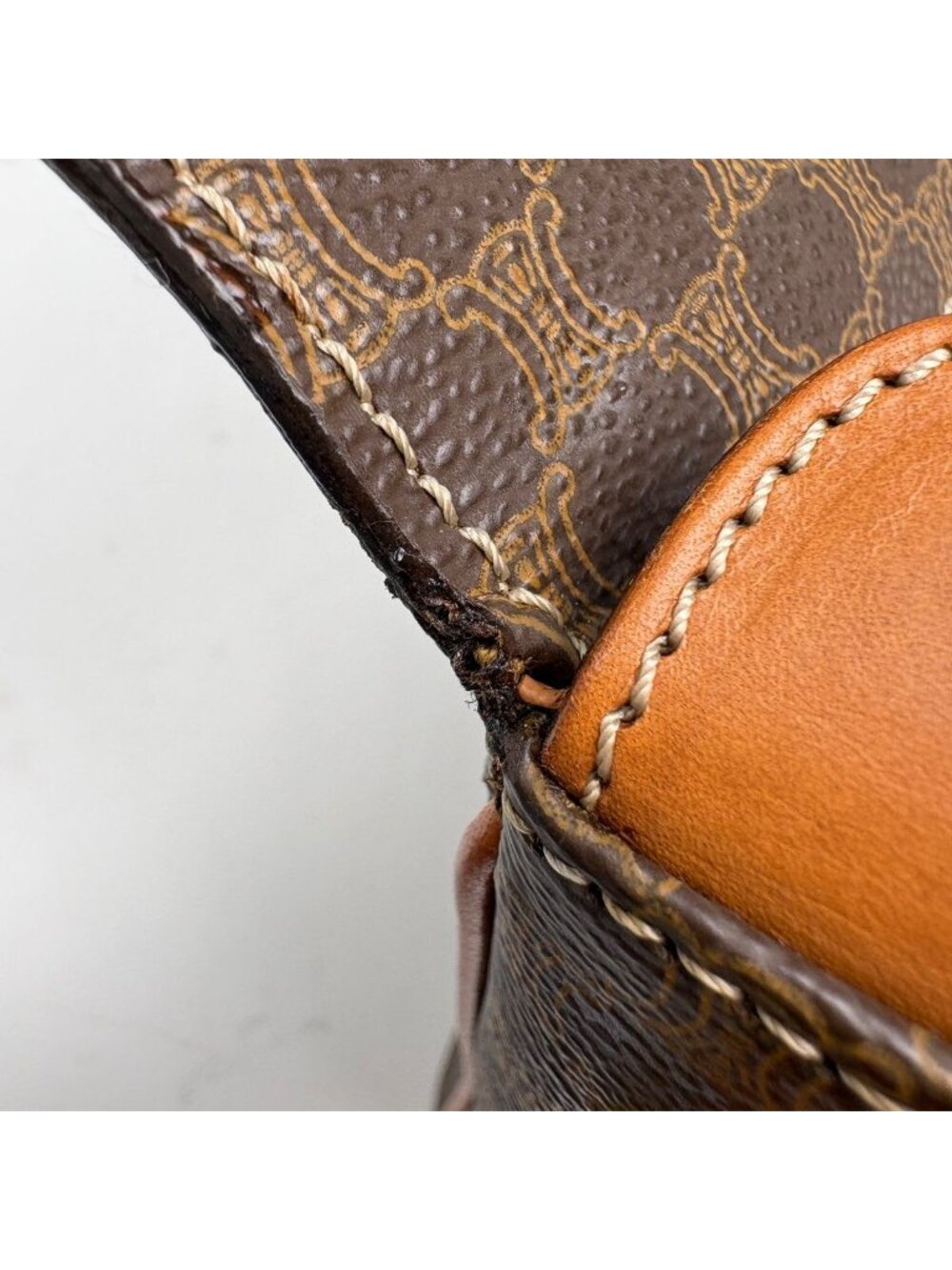 Celine Macadam Shoulder Bag Circle Logo Brown - Picture 9 of 11